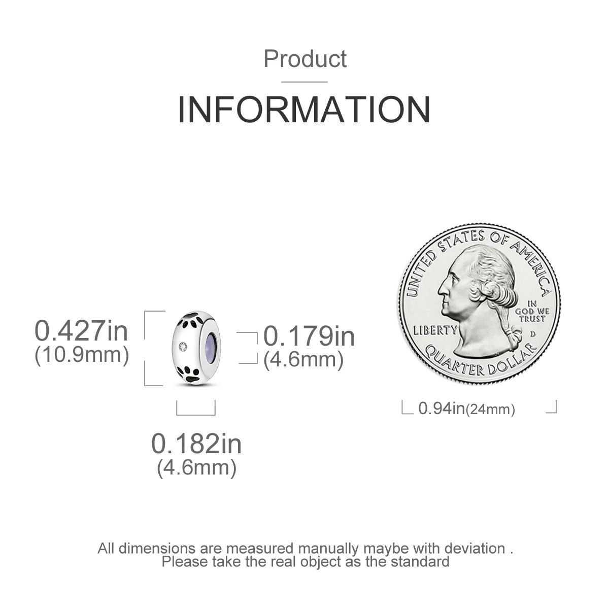 Original 925 Sterling Silver Stopper Bead Clip Charm | Fits Bangle Bracelet DIY Jewelry