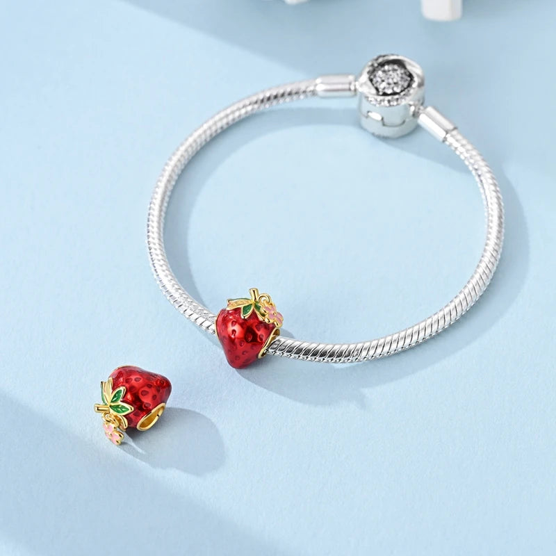 925 Sterling Silver Gold Charms Beads | Leopard, Butterfly, Firefly & Bee Dangle Fit Original Bracelet Women DIY Jewelry Gift