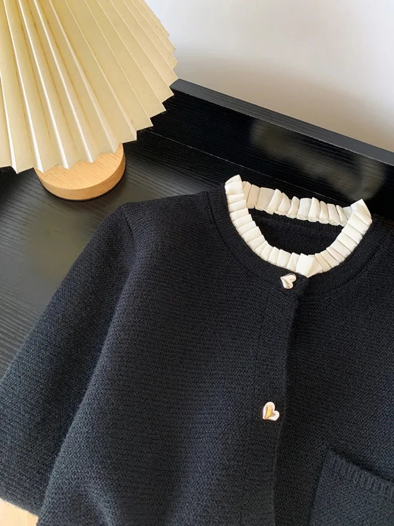 Love Button Knitted Cardigan – Lazy Style Sweet Fashion Sweater Jacket for Women | 2024 Autumn New