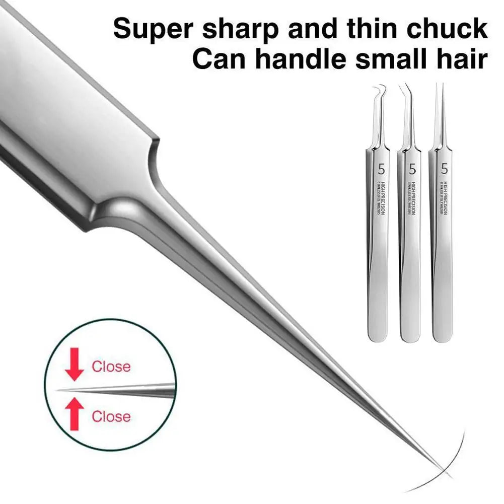 German Ultra-Fine No.5 Blackhead & Pimple Clip Tweezers – Professional Acne Needle Tool