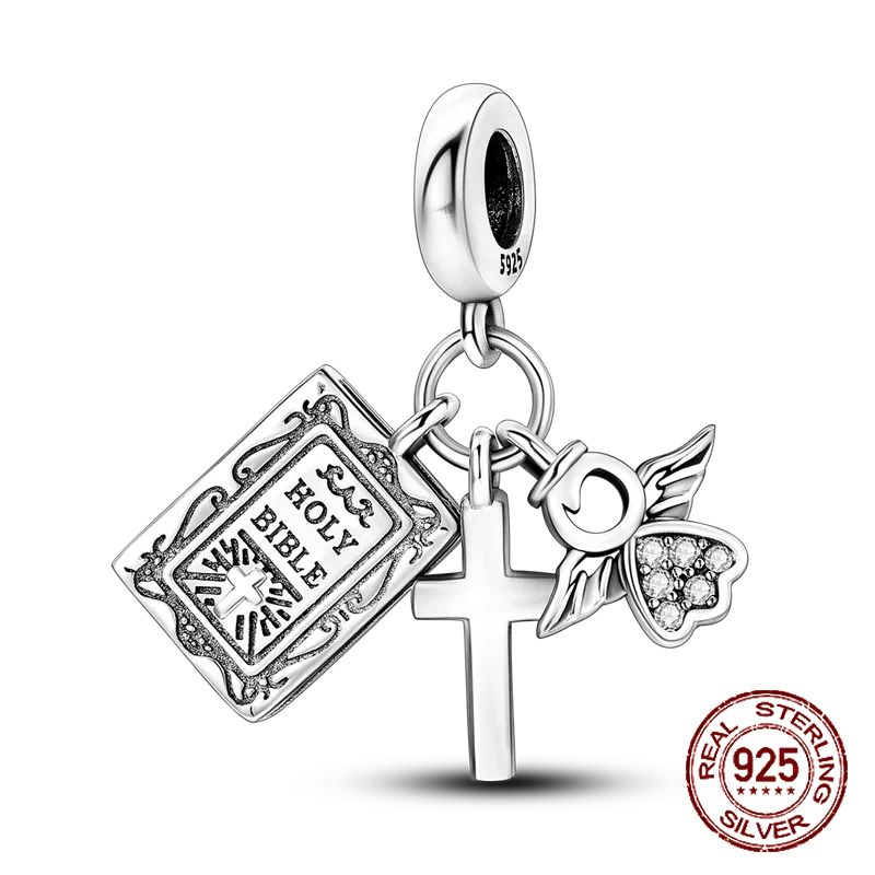 925 Sterling Silver Number & Puppy Family Beads Pendant | Fit 4mm Hole Bracelets