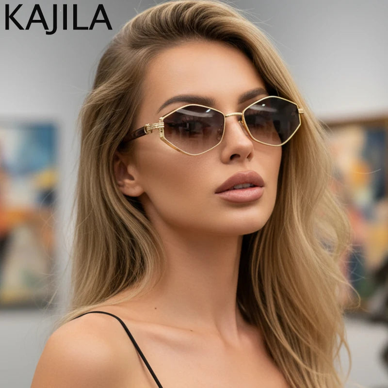Vintage Hexagon Steampunk Sunglasses for Women 2025 – Luxury Brand Retro Polygon Punk Sun Glasses | Fashion Travel Shades