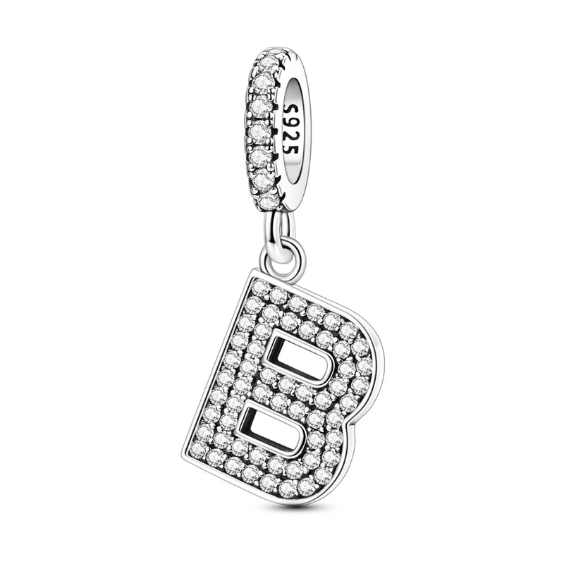 New 26 A–Z Letter Charms Beads 925 Sterling Silver | Alphabet Pendant Fit Original Bracelet Women Jewelry Gift
