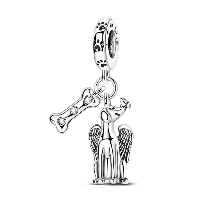 100% 925 Sterling Silver Teddy Bear, Kitten, Puppy & Elephant Luminous Firefly Charms | Sweet Beads Fit Pandora Bracelet Fine Jewelry