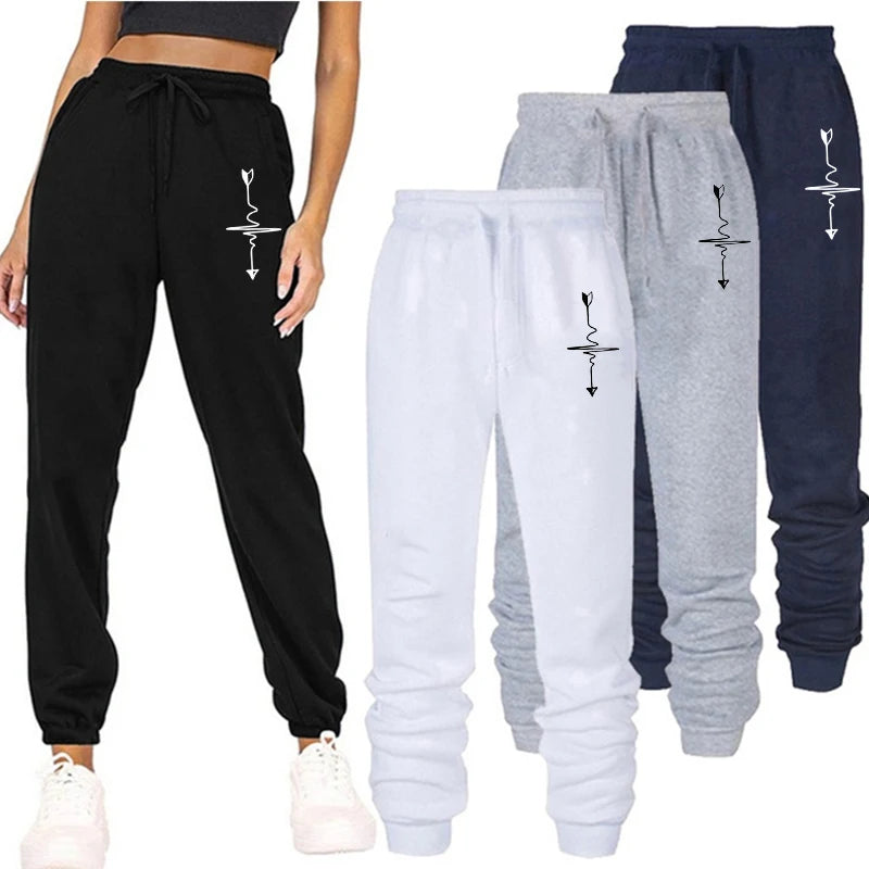Women’s Black & Gray Jogging Sweatpants | Baggy Casual Sports Pants Streetwear