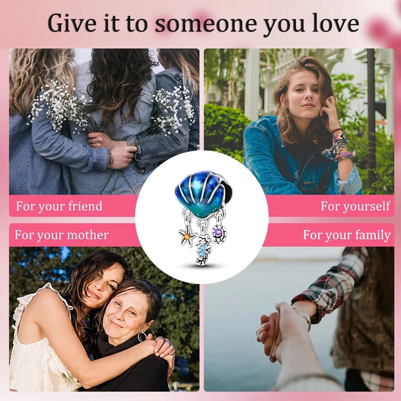 New Summer Ocean Silver Plated Sea Turtle & Starfish Shell Charm | DIY Bracelet Jewelry for Women