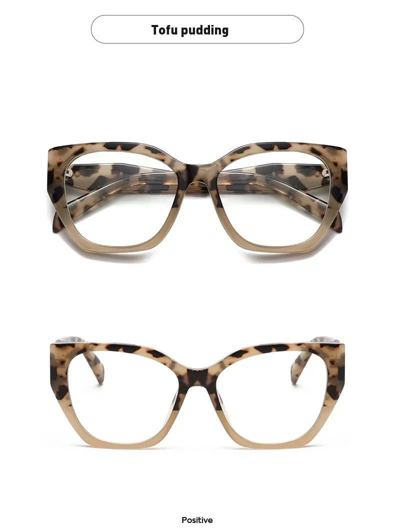 Luxury Cat Eye Myopia Glasses 👓 Tortoiseshell Oversize Anti-Blue Light