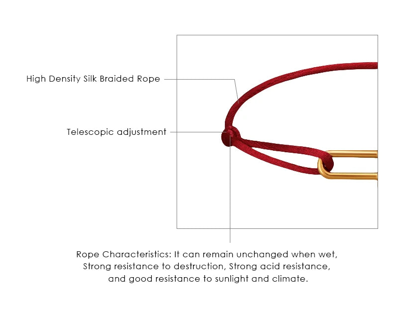 MOONLIGHT Adjustable Silk Rope Lock Charm Bracelet | Unisex Fashion Friendship Jewelry Gift for Women & Men