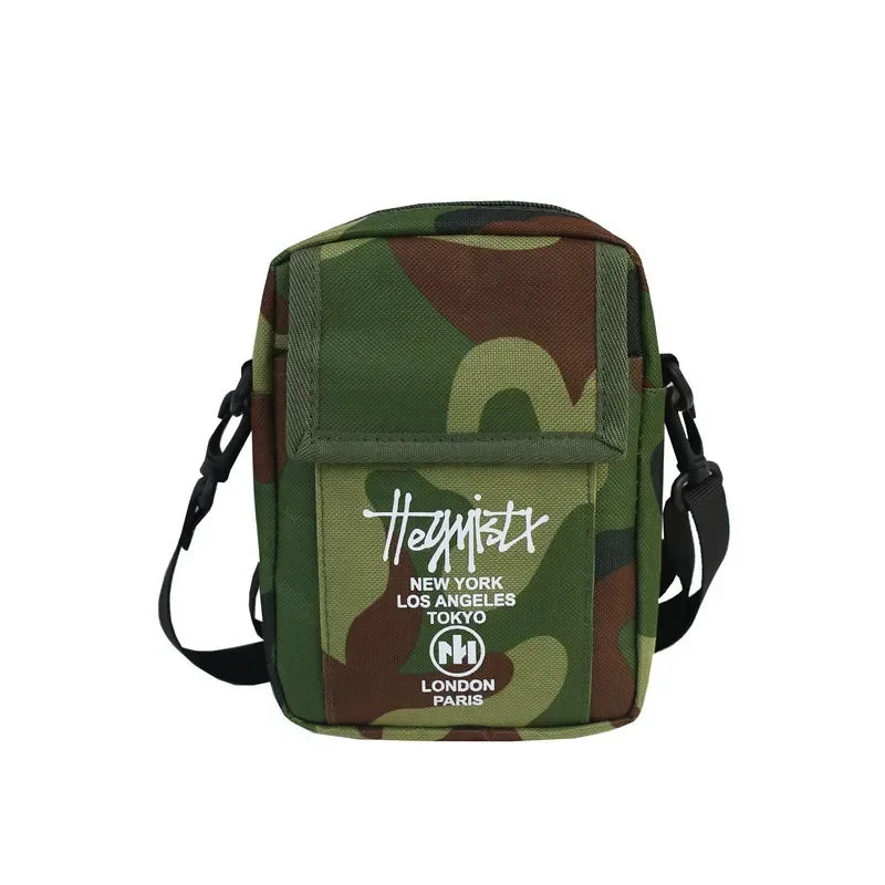Casual Black Canvas Crossbody Bag | Pocket Messenger Bag for Women & Students