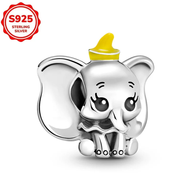 New Disney 925 Sterling Silver Cheshire Cat & Dumbo Charms – Original Bracelet Beads DIY Pendant Halloween Jewelry Gift