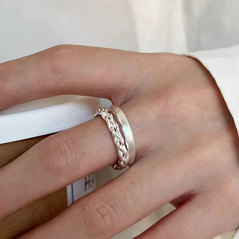 VENTFILLE 925 Sterling Silver Irregular Geometry Ring – Women’s Minimalist Jewelry Gift