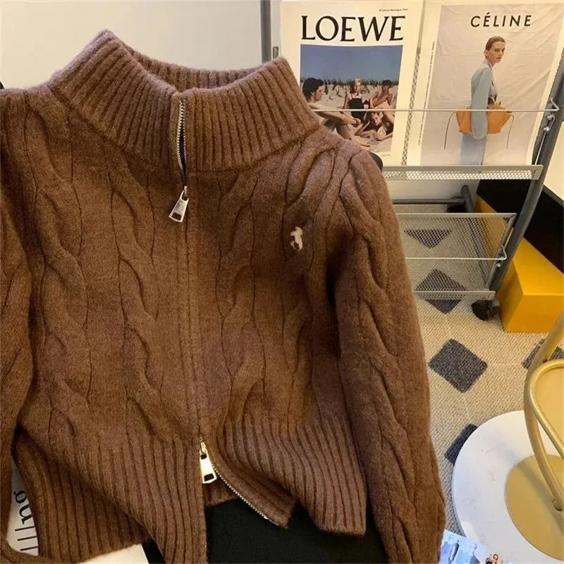 2025 Women Knitted Cardigan Sweater | Autumn Winter Loose Jacket | Warm Long Sleeve Coat Outerwear