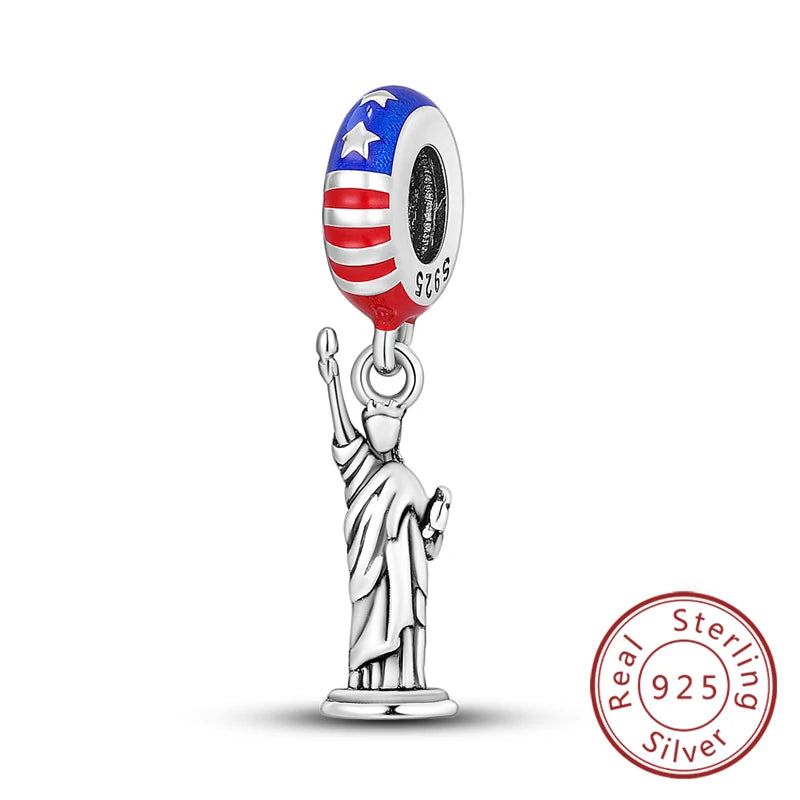 Original 925 Sterling Silver Paris Tower & Travel Charms – DIY Bracelet & Pendant Jewelry