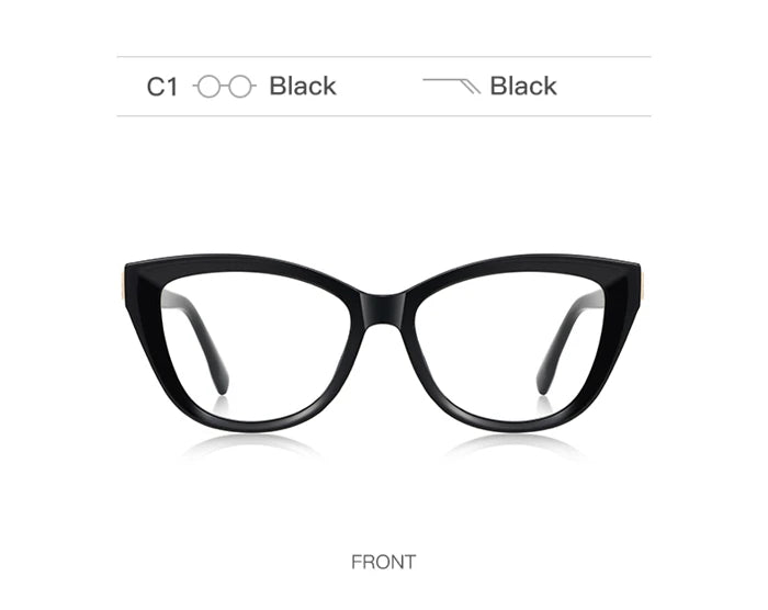 Fashion Women Myopia Glasses – Big Frame TR90 Anti-Blue Light Luxury Cat Eye | Custom Prescription Eyewear 0 to -6.0