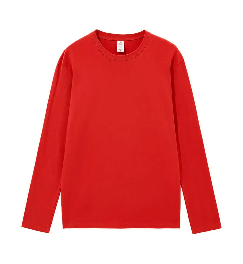 Spring Autumn Women’s Long Sleeve Cotton T-Shirt – Solid Casual Harajuku O-Neck Top 🌿✨