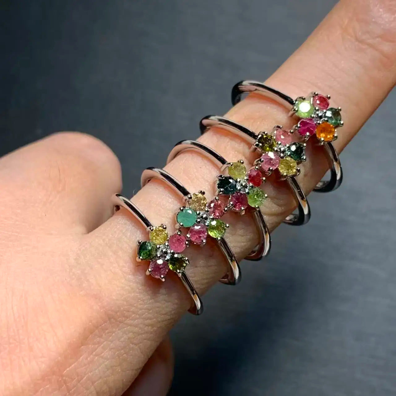 New Arrival Natural Tourmaline Stone Ring – Elegant Copper Jewelry Gift for Women