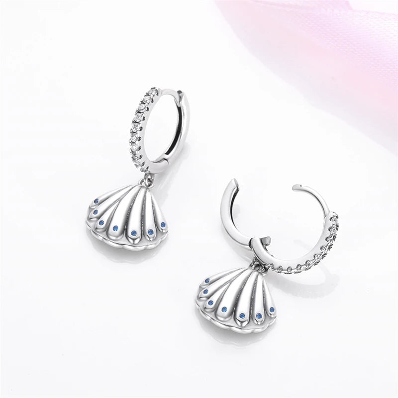 925 Sterling Silver Glowing Starfish & Shell Earrings | Fashion Jewelry for Women