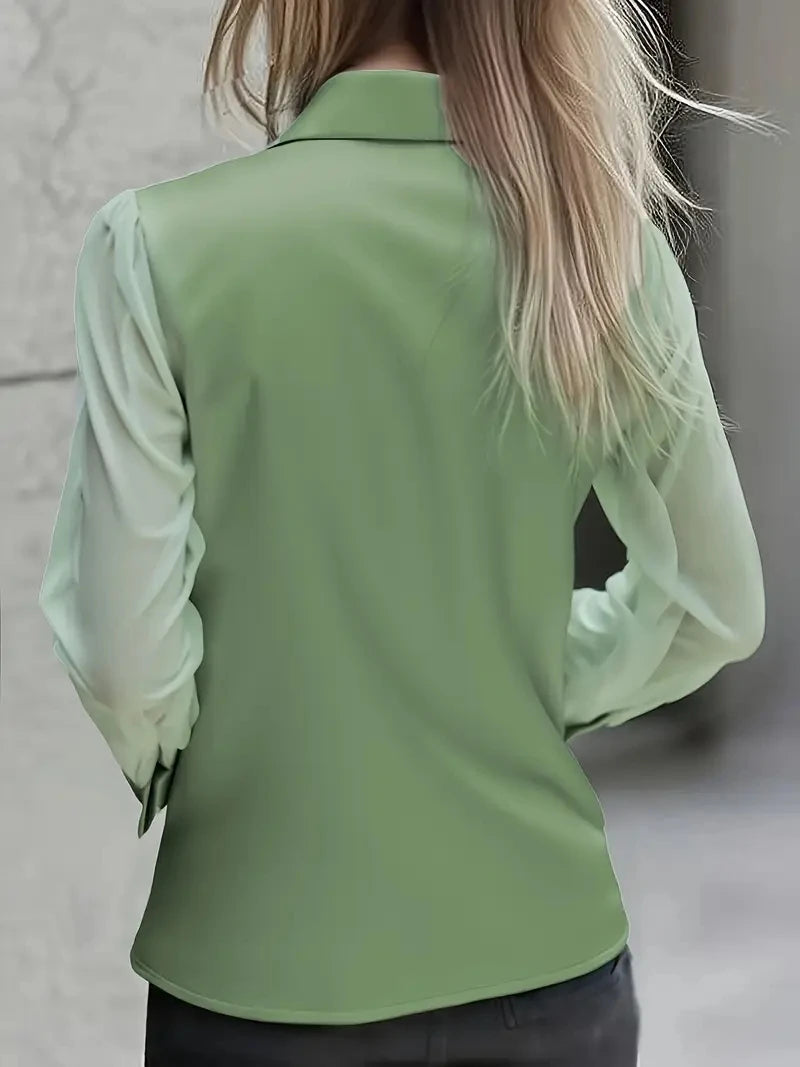 Autumn New Women’s Light Luxury Satin Shirt – High-End Long Sleeve Versatile Age-Reducing Top 🍂✨