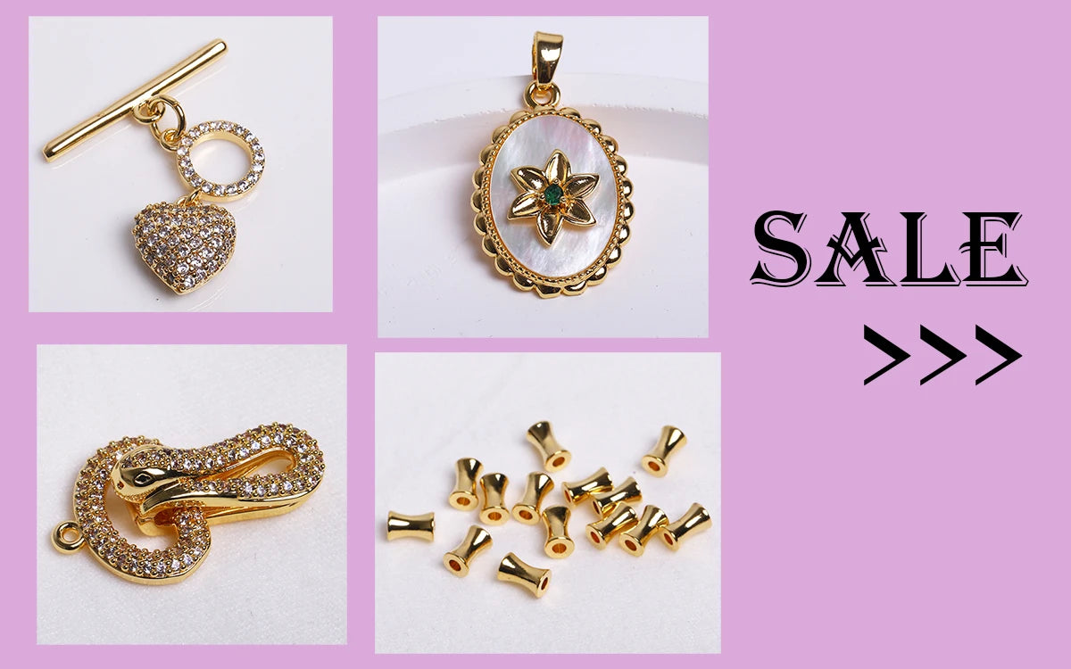 18K Gold Plated Brass Spacer Beads – Cut Pattern Round Stripe Separators for DIY Jewelry Making Accessories