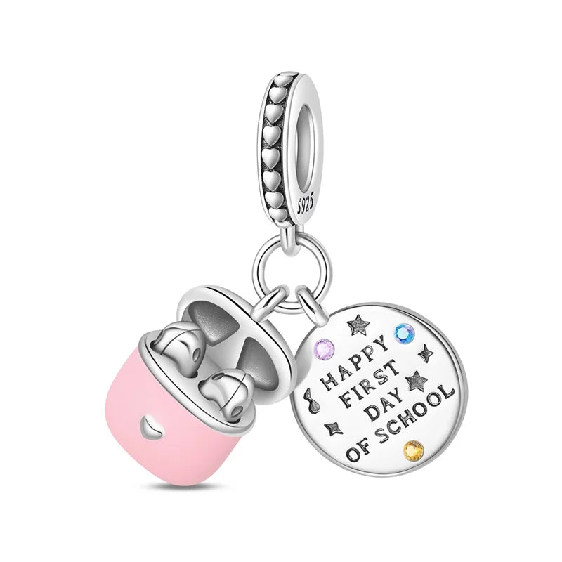 Original 925 Sterling Silver Charms | Bag, Earphone, Magic Cube, Watch & Games Console Beads for Bracelets & Necklaces