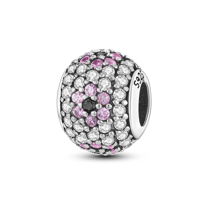 925 Sterling Silver Colorful Charms – Rose, Crown, Rainbow & Heart Dangle Beads Fit Pandora Bracelet & Necklace