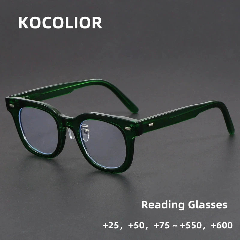 Retro Personalized Thick Acetate Round Reading Glasses – Men Women Optical Prescription Custom Presbyopia Eyeglasses