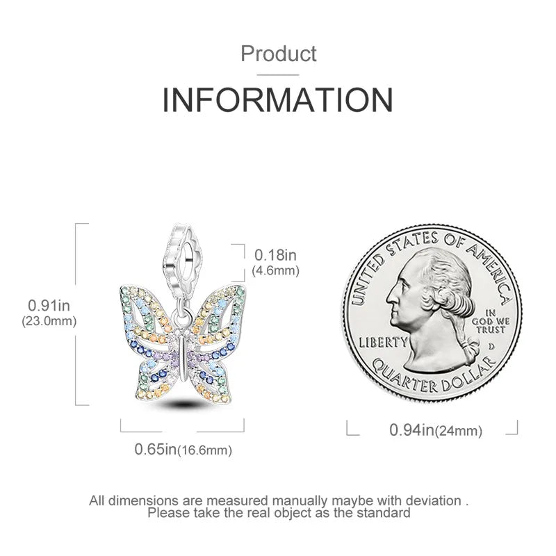 925 Sterling Silver Colorful Luminous Charms | Shell Turtle Star Beads