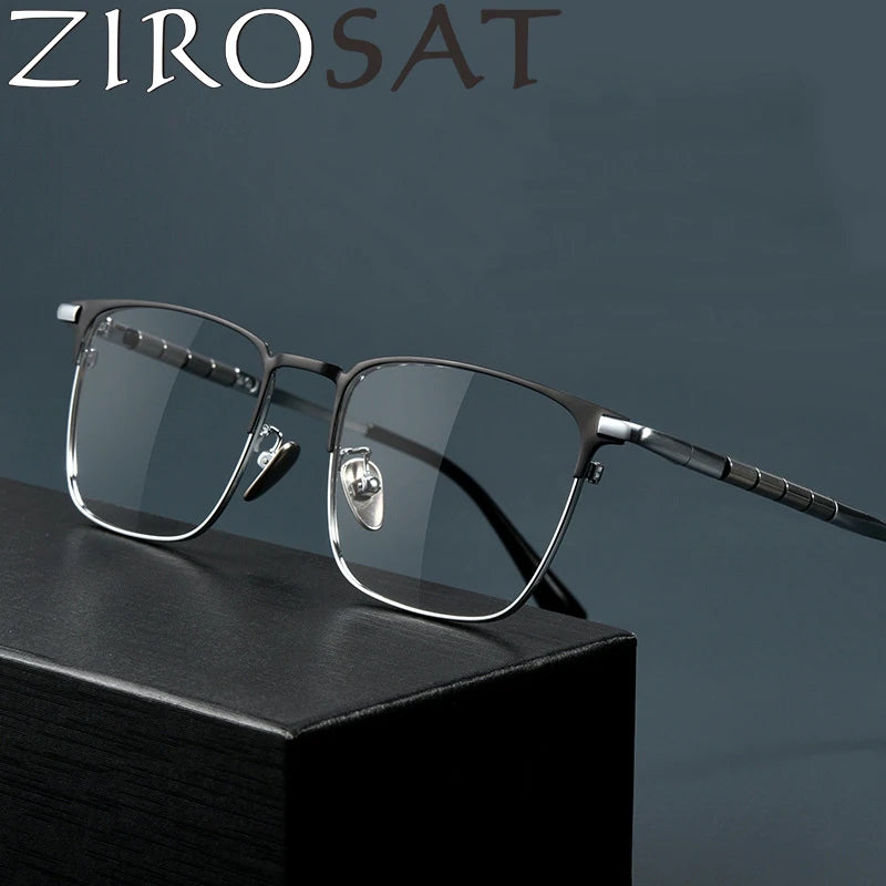 ZIROSAT 9009T Pure Titanium Full-Rim Prescription Glasses for Men – Lightweight Durable Eyewear