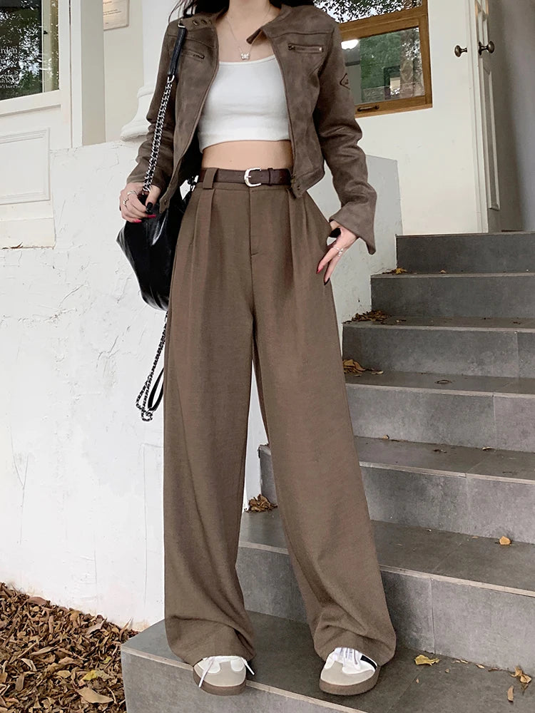 High Waist Loose Pants Women – Summer 2025 Retro Casual Drapey Versatile Trousers