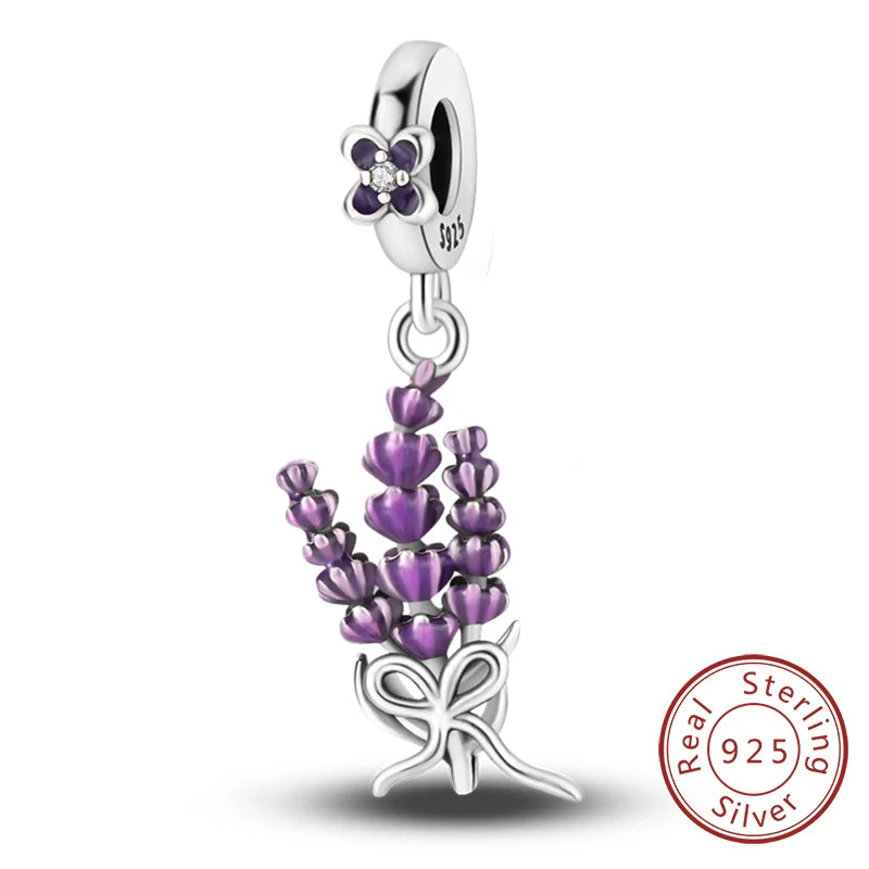 New 925 Sterling Silver Four-Leaf Clover Green Charm Bead | Lucky Pendant for Original Bracelet Jewelry Gift