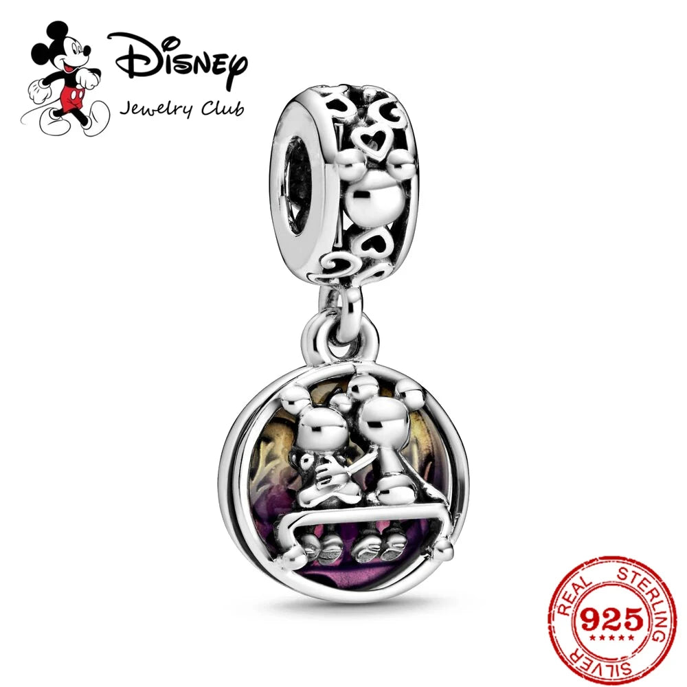 HEROCROSS Disney 925 Sterling Silver Charms | Mickey Mouse, Winnie the Pooh & Stitch Beads Fit Pandora Bracelet