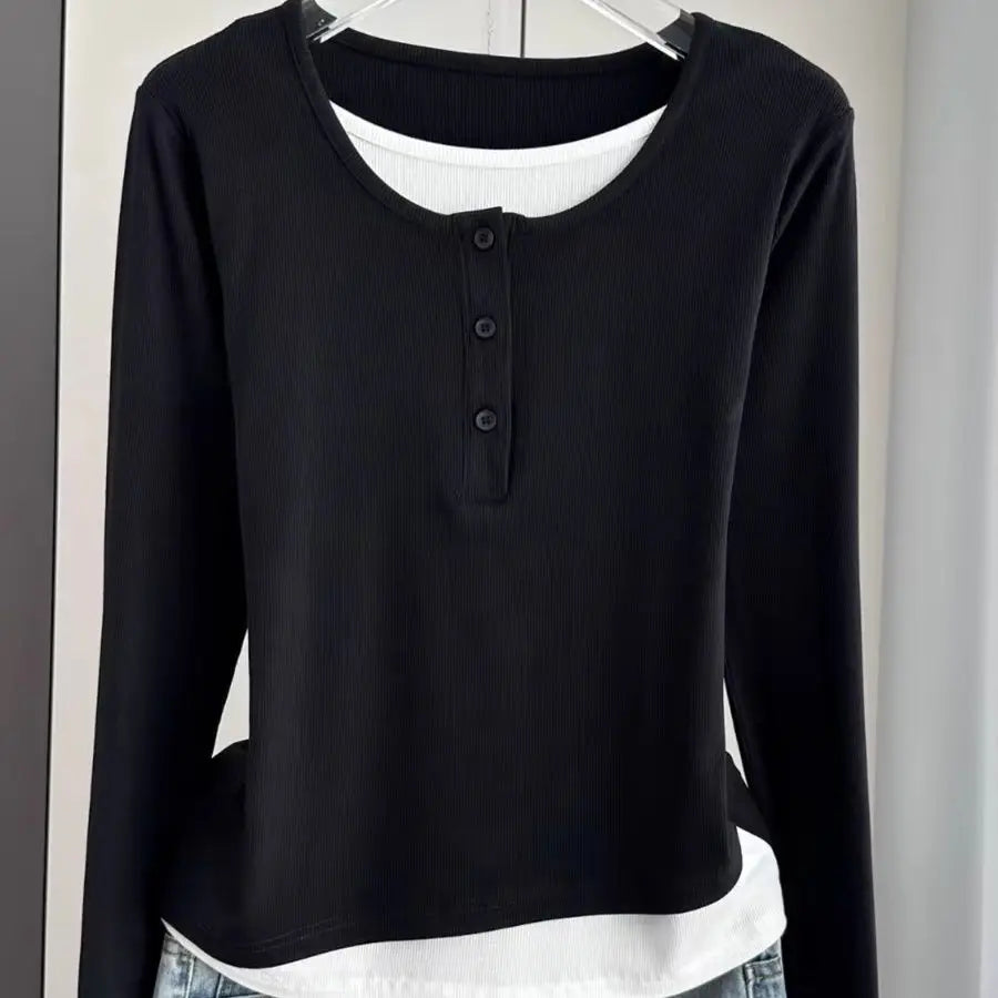 Women’s Loose Long Sleeve T-Shirt – Thin Base Layer Inner Wear | Casual Basic Top for Spring, Summer & Autumn