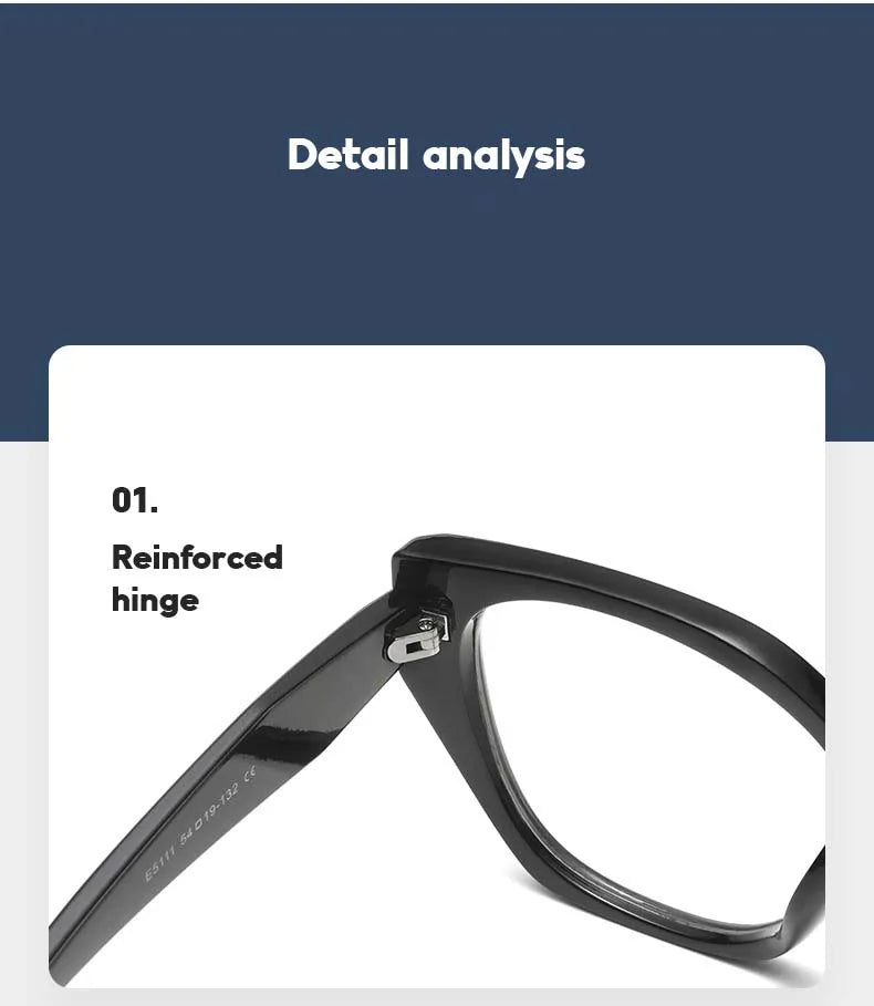 Luxury Cat Eye Myopia Glasses 👓 Tortoiseshell Oversize Anti-Blue Light