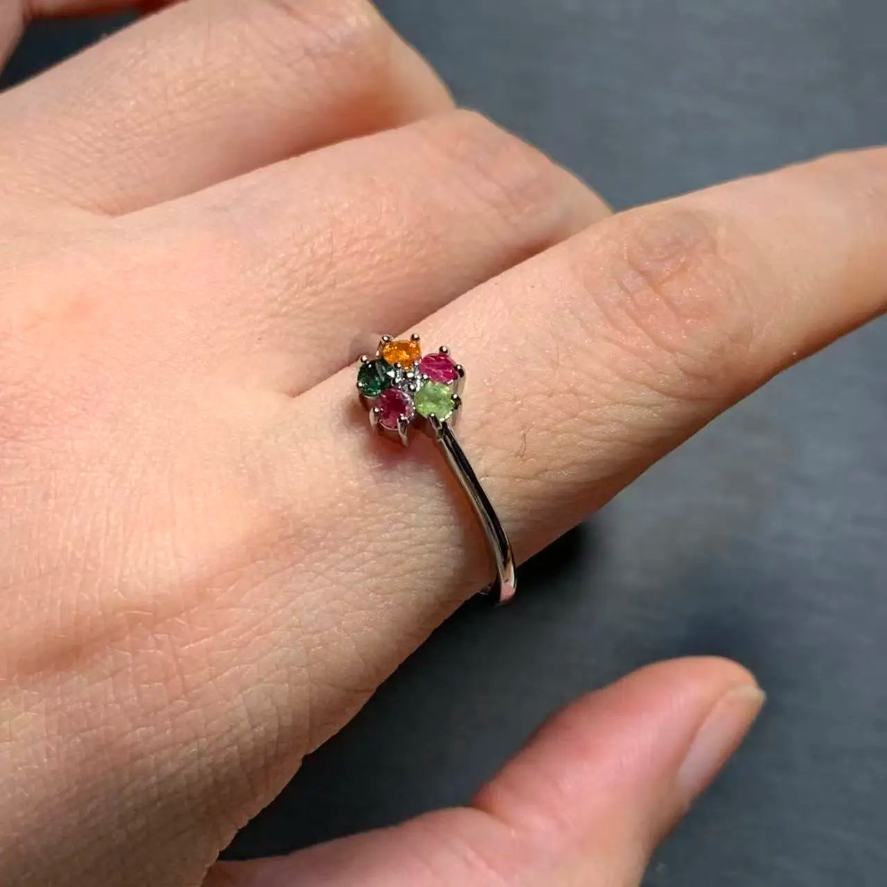 New Arrival Natural Tourmaline Stone Ring – Elegant Copper Jewelry Gift for Women