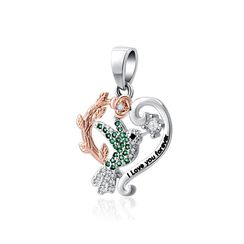 New 925 Sterling Silver Hummingbird & Swallow Pendant Charm | Bird Bead for Original European Bracelet DIY Women’s Jewelry