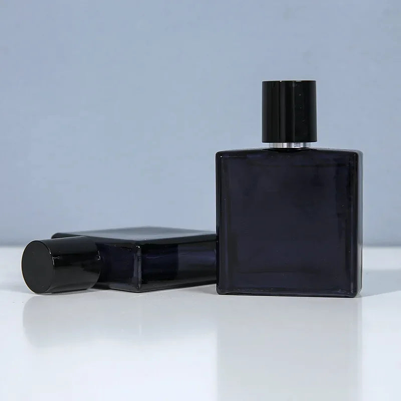 30/50/100ml Refillable Perfume Bottle – Bright Black Glass Spray Atomizer | Portable Travel Mist Bottle