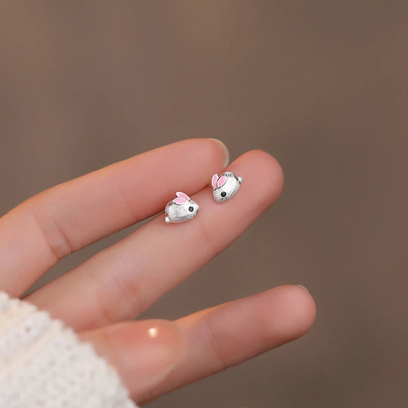 New 925 Sterling Silver Hoop Earrings – Matte Circle Geometric Punk Clip Earrings for Women & Girls