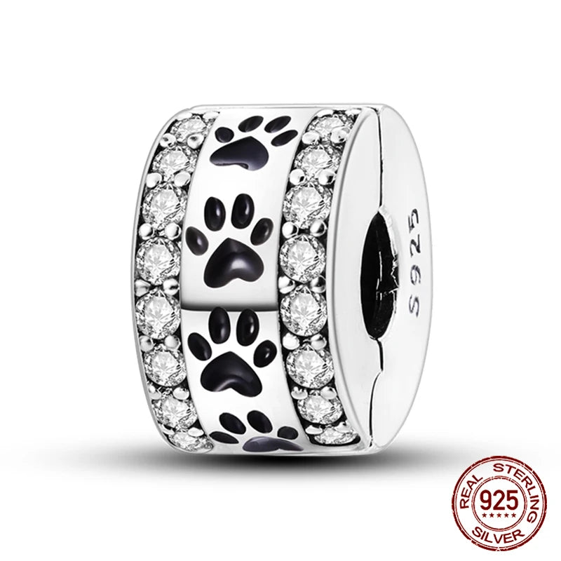 925 Sterling Silver Luminous Butterfly Star Moon Charm Bead | Round Clasp Bead for 3mm DIY Bracelet Jewelry Gift