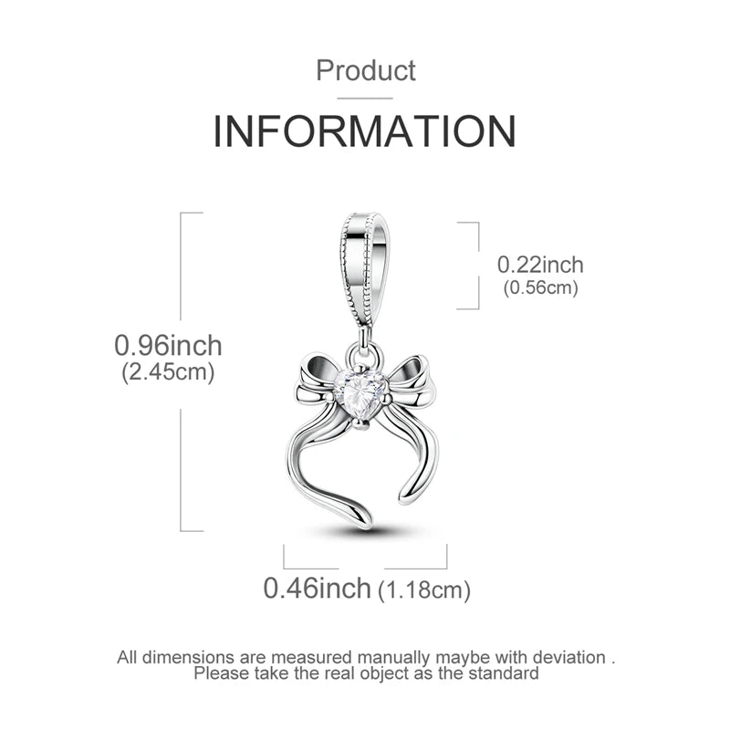 925 Sterling Silver Golden Charms Bow Cross Earth Passport Dangle | Fits Original Bracelet DIY Jewelry Gift for Women