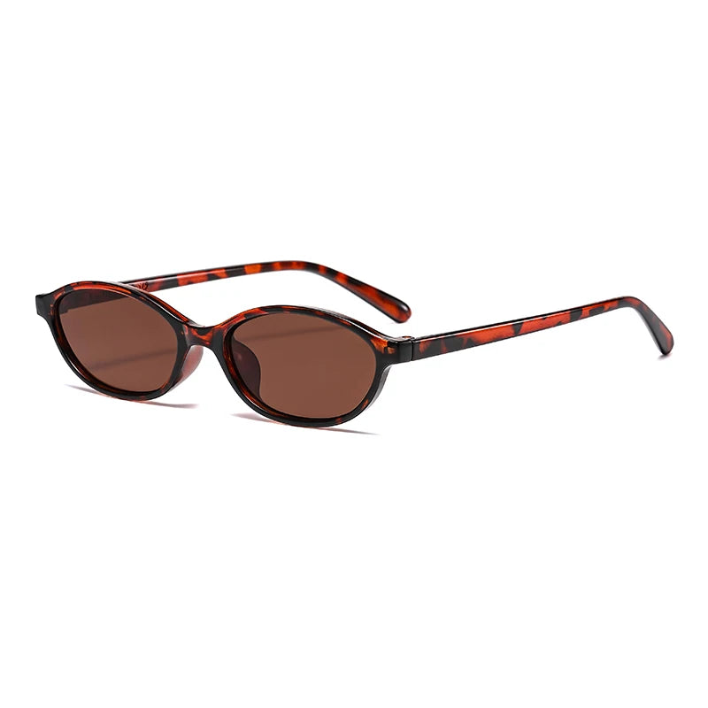 Retro Oval Frame Sunglasses – Fashion Personalized Trendy Small Frame Punk Cat Eye Sunshade Sun Protection Glasses