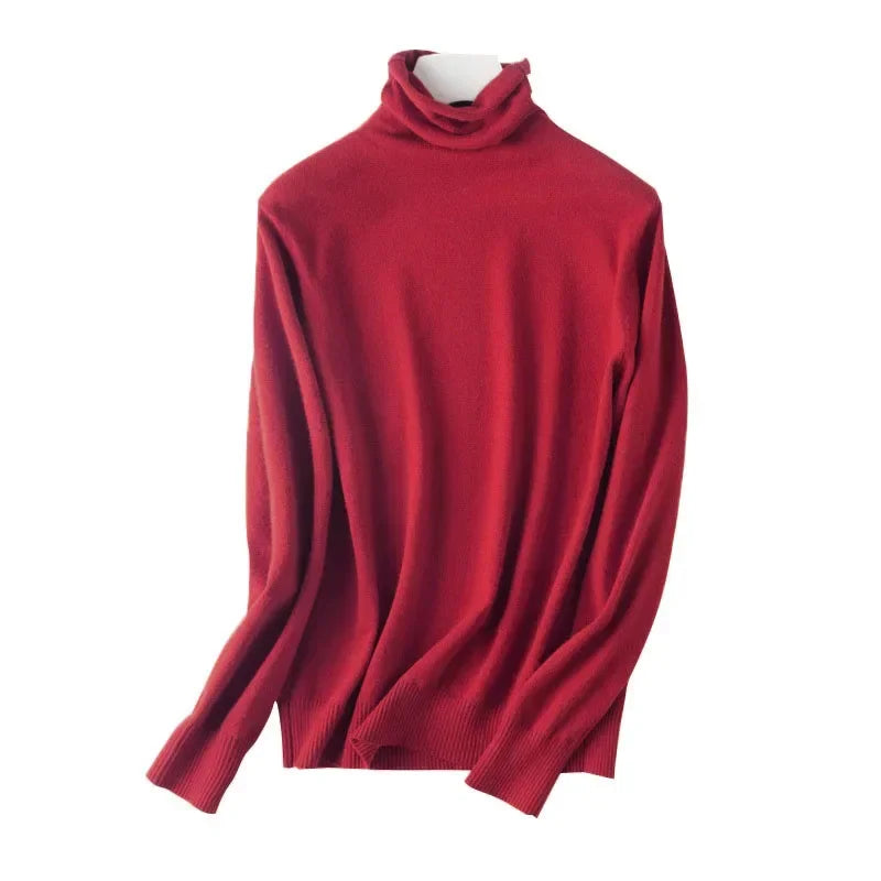 2025 Women’s Autumn Winter Turtleneck Sweater – Slim Fit Korean Knit Tops | Stretch Basic Pullovers