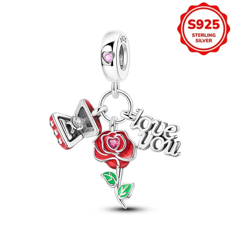 New Disney 925 Sterling Silver Cheshire Cat & Dumbo Charms – Original Bracelet Beads DIY Pendant Halloween Jewelry Gift