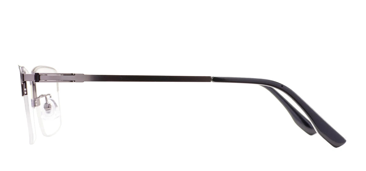 Metal Half Rim Rectangular Browline Glasses Frame for Men – Business & Prescription Eyewear