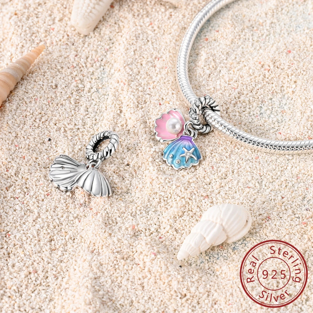 925 Sterling Silver Pink Zircon Heart Cross Charm | Fits Pandora Original Bracelet | Women’s Pendant DIY Jewelry Gift