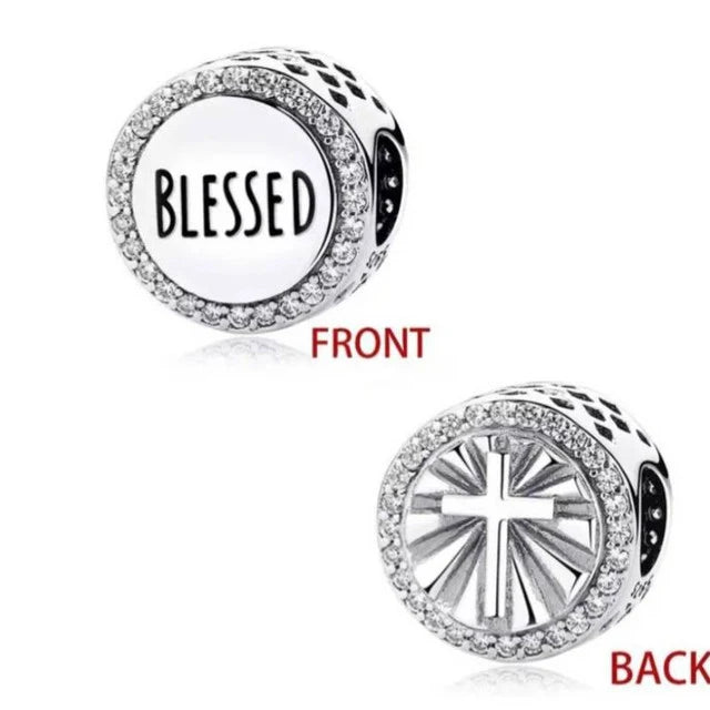 New 925 Sterling Silver Plated Christ Cross Buddha Charm Bead | Fit Original Pendant Bracelet DIY Fashion Jewelry