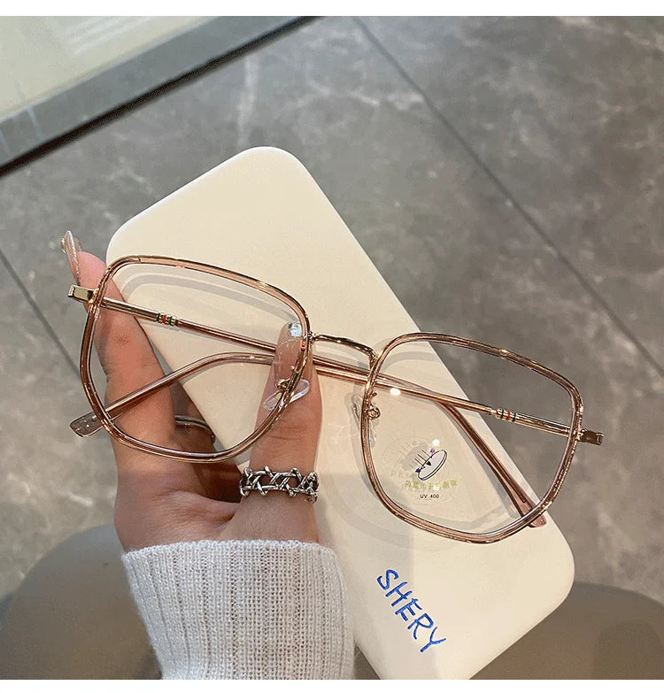 Transparent Computer Glasses – Unisex Polygon Frame Anti Blue Light Eyewear | Optical Spectacle Eyeglass
