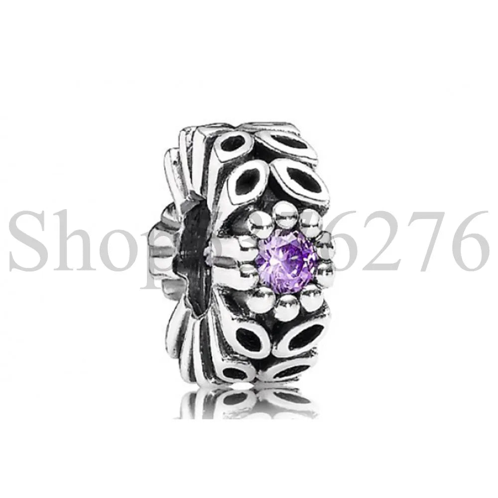 925 Sterling Silver Dazzling Daisy Flower Spacer Charm | Forget Me Not Bead for Women Bracelet DIY Jewelry Gift