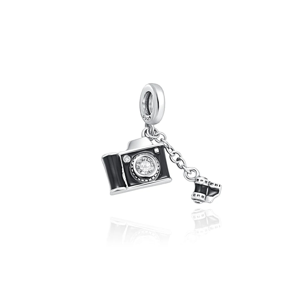 925 Sterling Silver Camera Earphone Watch Charms Beads | DIY Fashion Jewelry for Women Bracelets