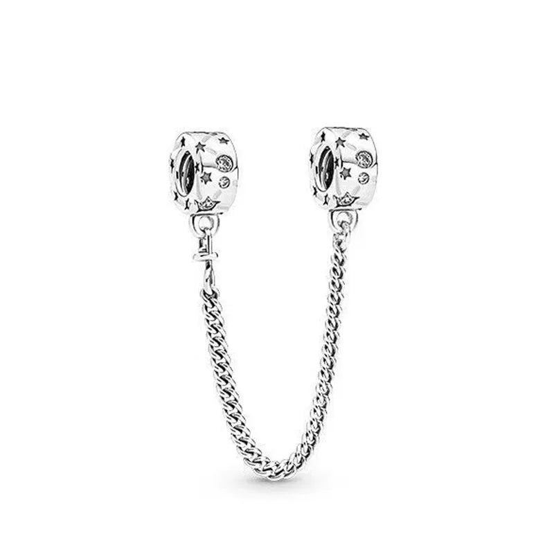 925 Sterling Silver Butterfly, Moon & Life Tree Safety Chain | Fits Original Bracelet DIY Jewelry Accessory