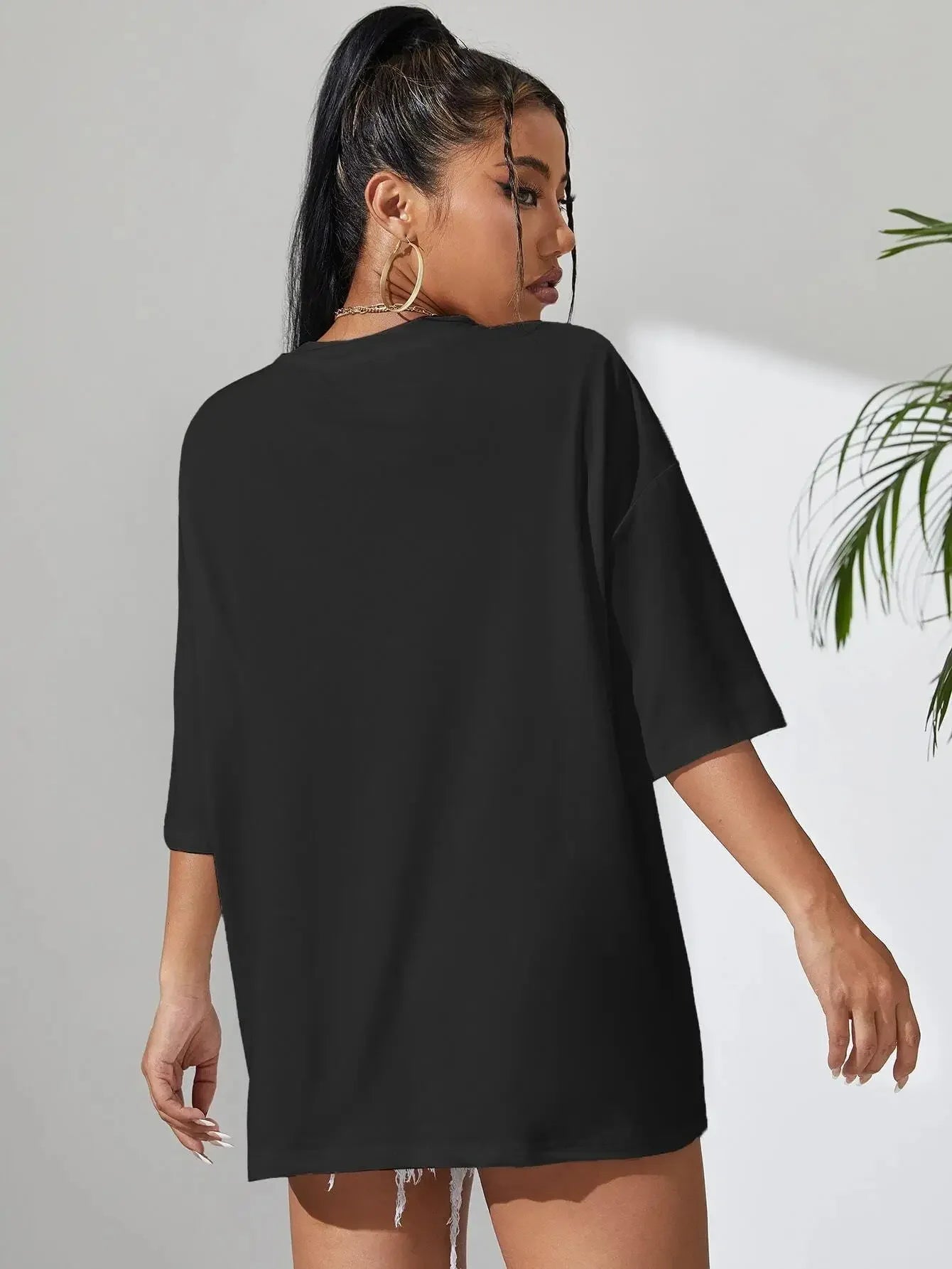 Solid Color Short Sleeve Women’s Fitness T-Shirt – Soft Cotton Breathable Loose Tee | Comfortable Basic Top
